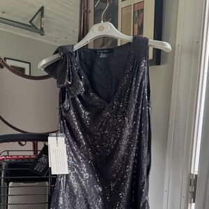 Gray Sequin Sleeveless Top